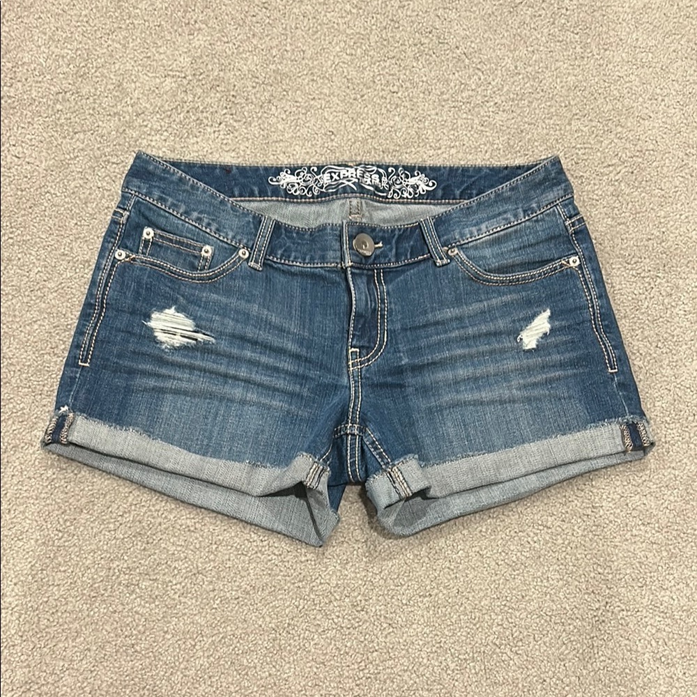 Women's Distressed Blue Jean Shorts